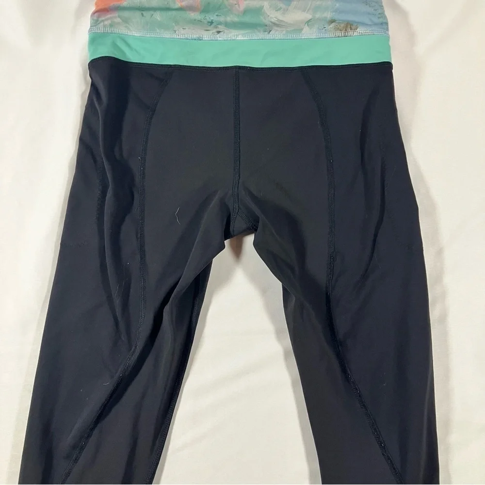 Lululemon Inspire Tight II (Mesh) Black / Blushed Illusion Multi / Menthol sz 4